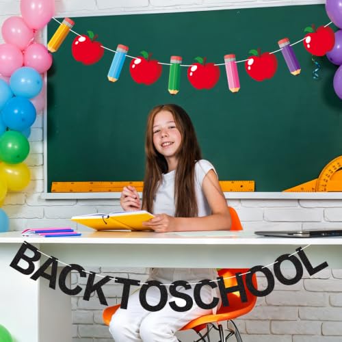 Atiloy Back to School Banner and Pencil Garland Classroom Decor