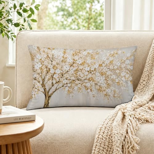 Floral Pillow-d Cherry Blossom Tree of Life Pillow Cover 12x20 Flannelette