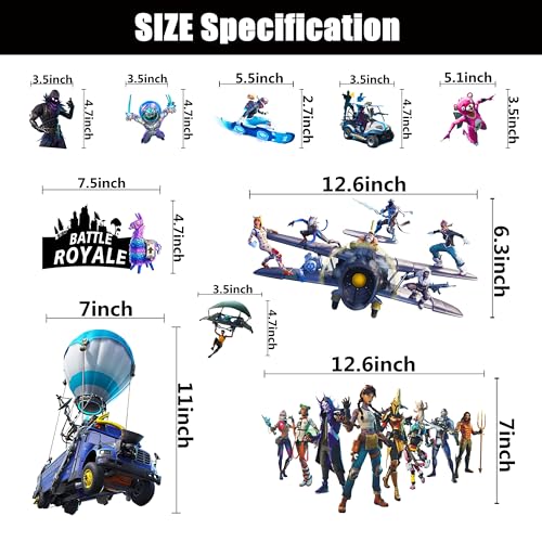 Cranberry Battle Royale Wall Decals - 10Pcs Sticker Set for Boys