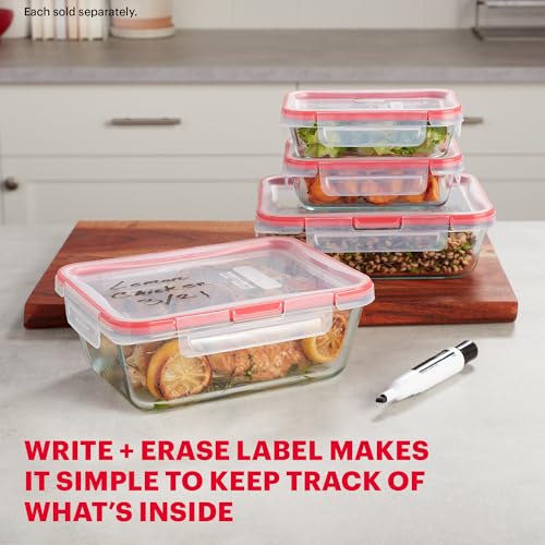 Pyrex Freshlock 8 Cup Rectangular Glass Food Storage Container with Locking Lid