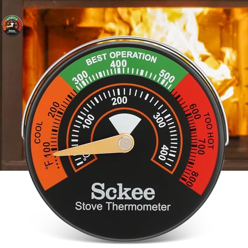 Sckee Magnetic Stove Thermometer - 1PCS Wood & Pellet Stove Temp Gauge