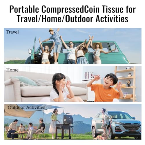 120PCS - Compressed Towels, Camping Towel, Portable Towel, Disposable Face Towels for Travel, Compressed Coin Tissue, Reusable Cleaning Towel ASIN: B0D4R13X1M SKU: Camping Towel 0