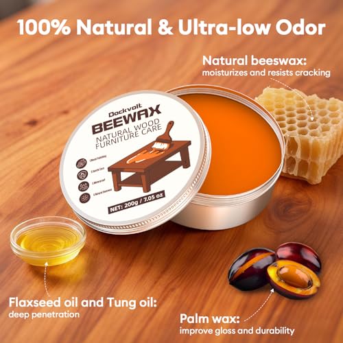 Beeswax Wood Polish for Furniture - Natural Waterproof Restorer