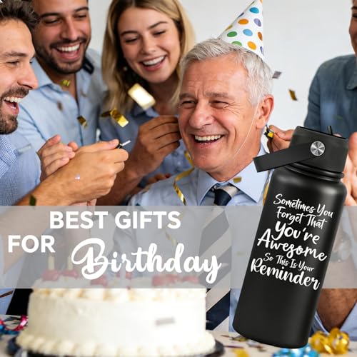 Black 32 oz Water Bottle - Sometimes You're Awesome Gift for Men