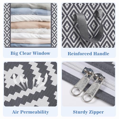 StorageTastic 100L Foldable Clothing Storage Bags - 3 Pack, Gray