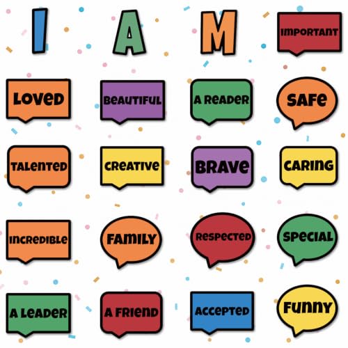 Doodle Affirmation Mirror Stickers - 20 Pcs Classroom Decor