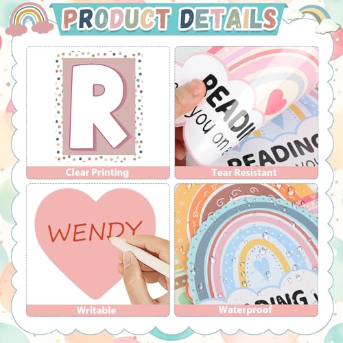 32Pcs Boho Reading Corner Bulletin Board Set - Bohemian Style Decor