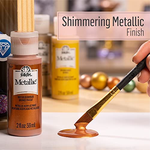 FolkArt Metallic Acrylic Paint - 2 Fl Oz, Sequin Black