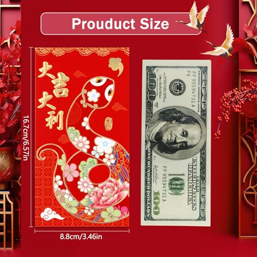 2025 Chinese New Year Red Envelopes - 24 Pack with 6 Designs