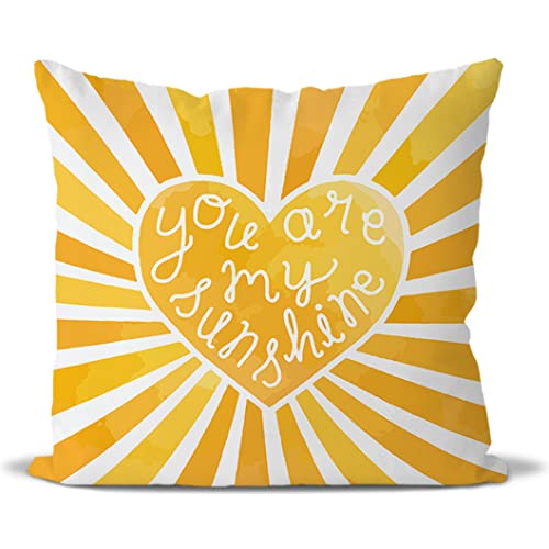 Sunshine Yellow Flannel Throw Pillow Covers, 18x18 Inches