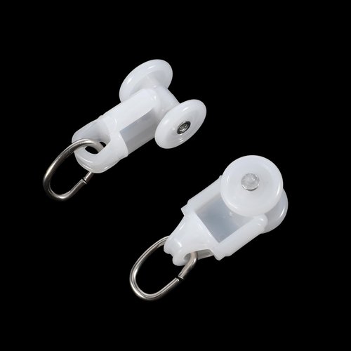 50 Pcs Curtain Track Glider Rollers Hooks Curtain Track Glider Ceiling Tracks Hooks Rail Gliders Mute Wheel Ball Pulley for 23 * 28mm Rails (Inner Diameter)