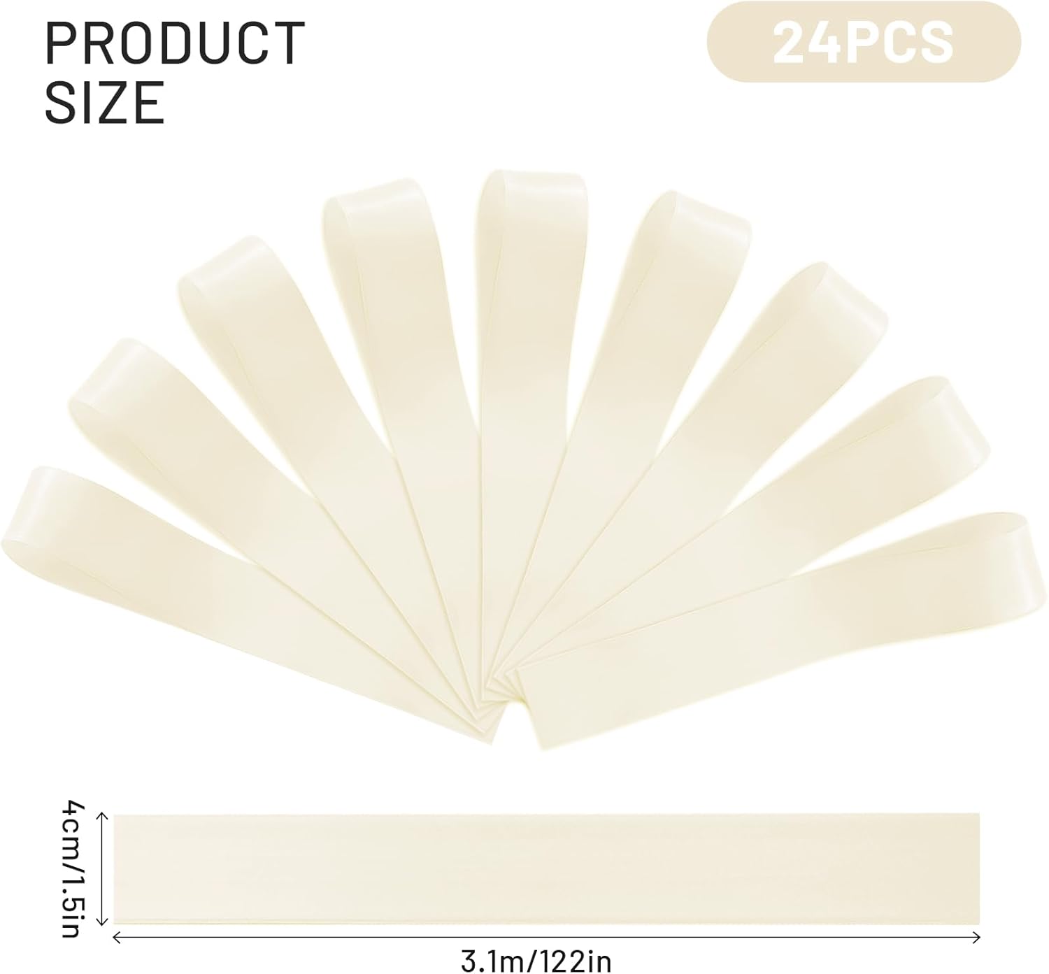 Skiennix Wedding Chair Decorations - 24 Pcs Satin Ribbon Bows in Elegant Ivory White