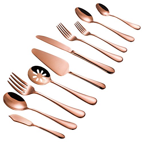 45-Piece Rose Gold Flatware Set for Weddings & Entertaining - Service for 8