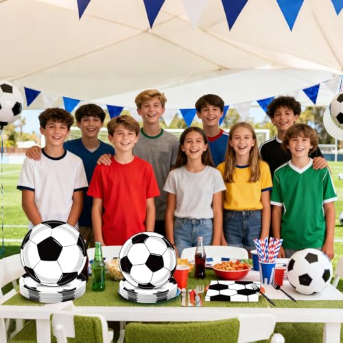 96-Piece Soccer Party Supplies Set - Disposable Tableware for 24 Guests
