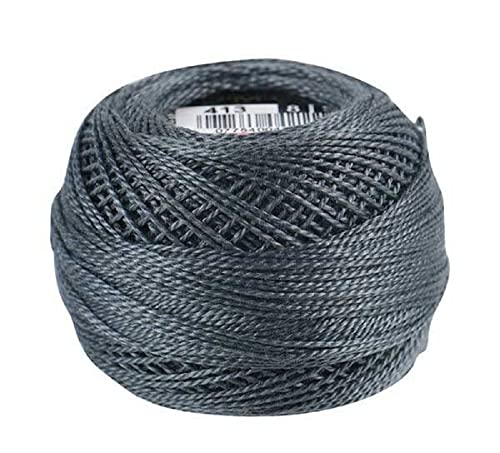 DMC Pearl Cotton Thread Balls Size 8 Dark Pewter Grey 95 Yards Embroidery Floss