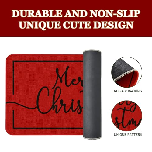 Christmas Welcome Door Mat 30x17 Inch for Home Decor with Non-Slip Backing - Merry Christmas Design - Variation: Christmas-02