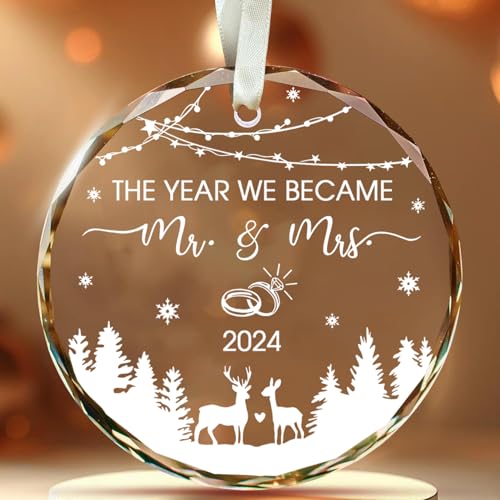 First Christmas Married Ornament 2024 - Mr and Mrs Keepsake