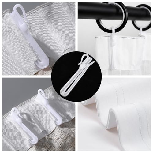 50 Heavy Duty Adjustable Plastic Curtain Hooks for Drapes