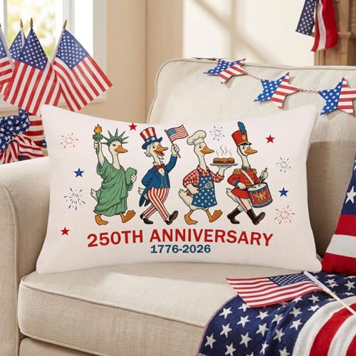GAGEC 4th of July Pillow Cover 12x20 Inch Patriotic Decor