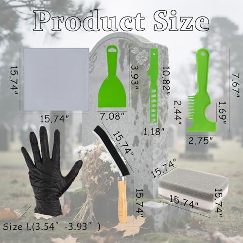 Complete Headstone Cleaning Kit with Brushes & Gloves