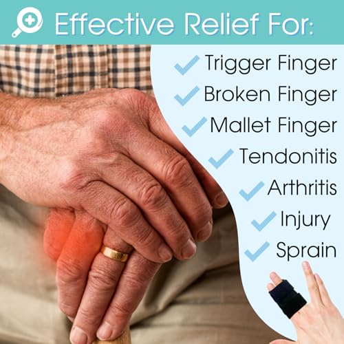 2Pcs Trigger Finger Splint with 2 Metal Bars, Thumb Finger Splint,Finger Brace,Fingers Straightening,Pain Relief,Arthritis,Suitable for double fingers,thumb, Index, Middle, Ring, Pinky Finger (Black)