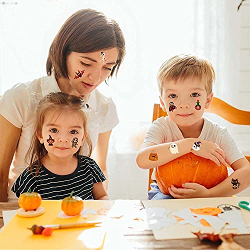FINGOOO Halloween Temporary Tattoos for Kids - 120 Pcs Waterproof Party Favors