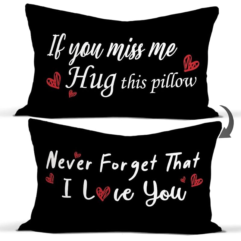 Loveyou Long Distance Relationship Throw Pillow Cover, 12x20 Flannel Case