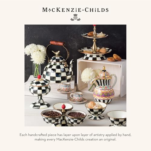 Enamel Butter Box with Lid - Black and White Courtly Check