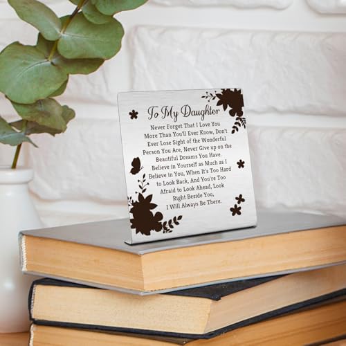 Inspirational Daughter Gift Sign - Motivational Home Decor Plaque for Daughter from Mom Dad