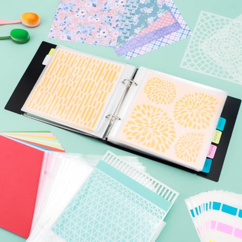 CYFUN DESIGN 111-Piece 6x6 Cookie Stencil Storage Binder and Organizer Set