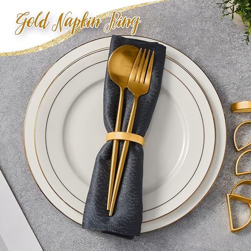 Matte Gold Semicircle Napkin Rings Set of 200 for Holiday & Everyday Dining