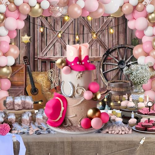 Pink Cowgirl Cake Topper Set - 16PCS Western Hat & Boot Decor