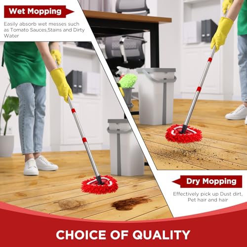 Baderke Chenille Duster Mop Head Refills - 3 Pack for Floor Cleaning