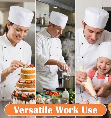 White Chef Hat for Men and Women - Comfortable Breathable Beanie