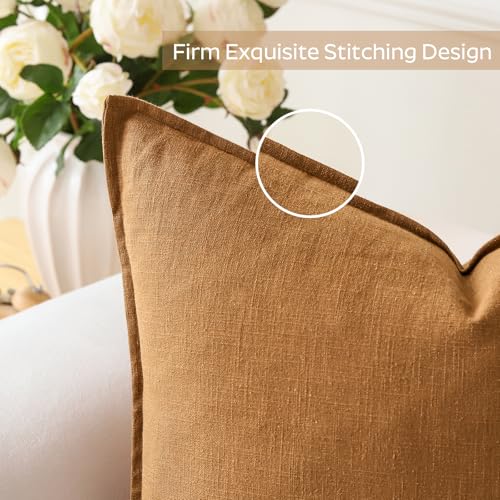 OTOSTAR Decorative Linen Throw Pillow Cover 22" x 22" - Hazel