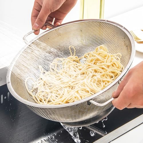 3-Quart Stainless Steel Colander for Quick Food Straining