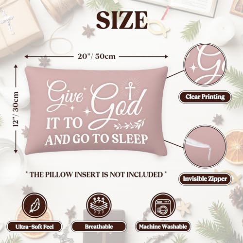Give It to God Pillow Cover - 12x20 Inch Flannel Cushion Case