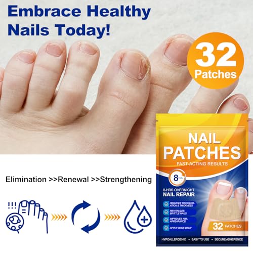Ruduwu Extra Strength Toenail Treatment Patches - 32 Overnight Nail Repair Strips