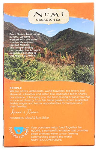 Numi Organic Rooibos Herbal Tea, Caffeine-Free, 18 Tea Bags (Pack of 2)