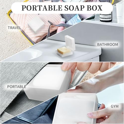3-Pack Travel Soap Case for Dr. Squatch Soap with Draining Pad & Soap Bag