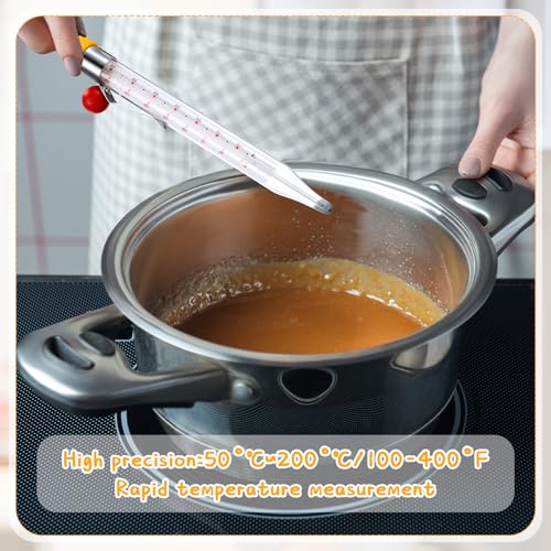 Photect 8-Inch Candy Thermometer with Adjustable Pot Clip - Yellow