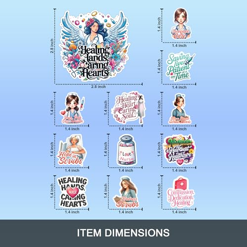 BETANAS 60 PCS Nurse Stickers Waterproof Motivational Medical Decals