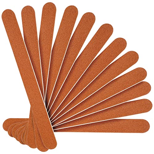 CANVALITE 180 Grit Large Emory Nail Files 12PCS - Thin Natural Nail Care Tools