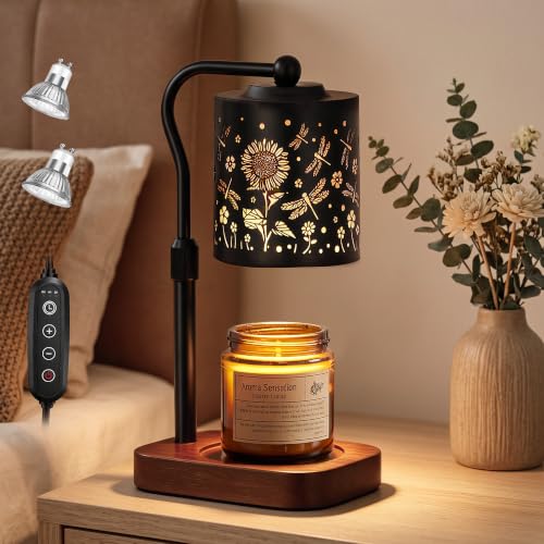 Dragonfly Adjustable Candle Warmer Lamp with Timer & 4-Level Dimmer - Height Adjustable