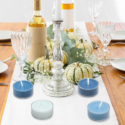 Honoson 12-Pack Gradient Blue Scented Tea Lights - 6 Assorted Fragrances