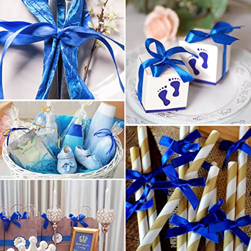 Blue Satin Ribbon 3/8 Inch x 25 Yards for Gift Wrapping & Crafts