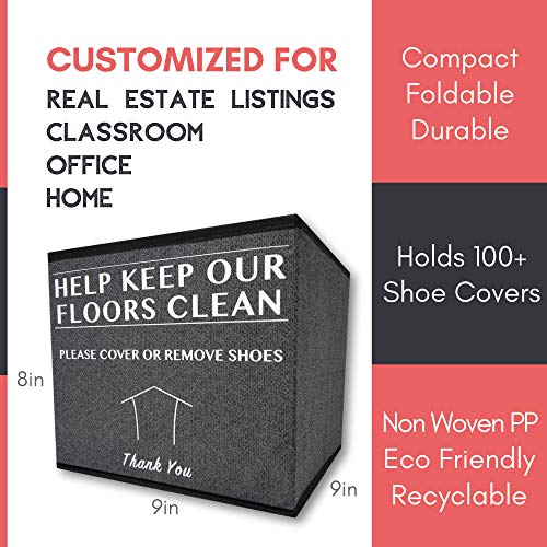 Realtor Shoe Cover Box - Foldable Bin for Open Houses & Listings
