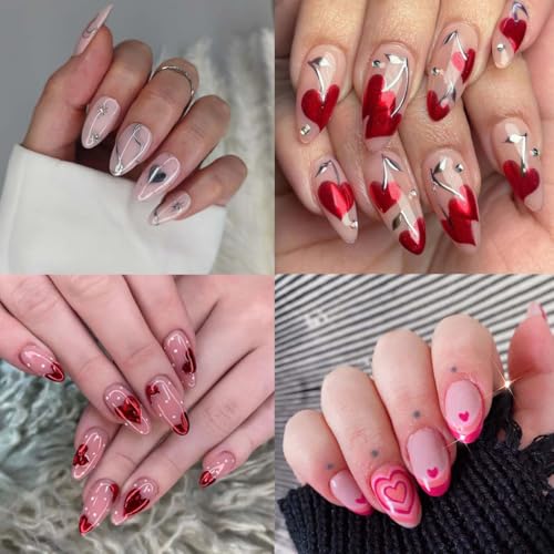 6 Sheets 3D Self-Adhesive Heart Nail Art Stickers Love Decals