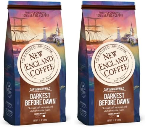 New England Coffee Darkest Before Dawn Dark Roast - 10oz Bag (Pack of 2)