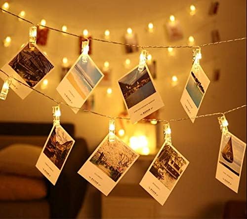 Skiennix 20 LED Photo Clip Starry Lights - Remote-Controlled Fairy Twinkle Lights for Home Decor | Perfect for Christmas, Halloween, and Weddings